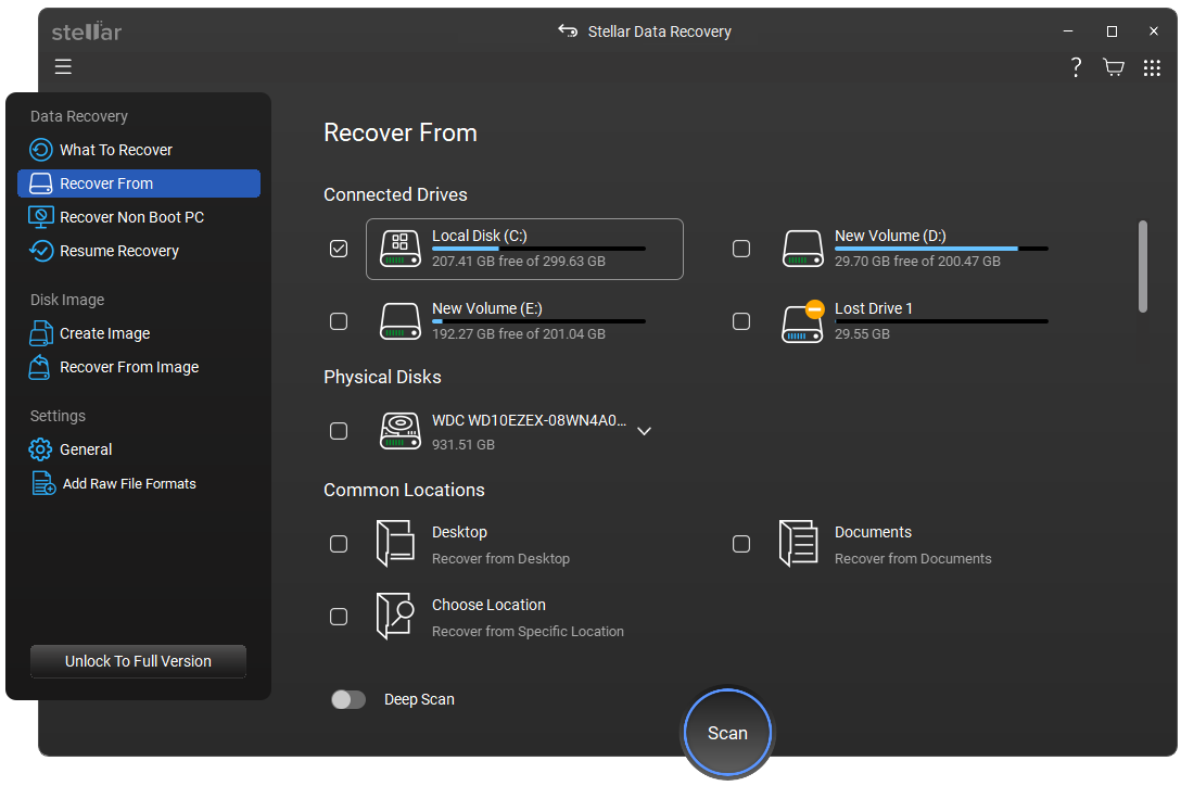 Select the folder location